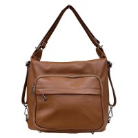 Ko�en� kabelka a batoh v jednom 6539 COGNAC hn�d�, MAXFLY