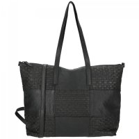 Propl�tan� velk� ko�en� shopper kabelka Sicily 89033-001 �ern�, ENRICO BENETTI