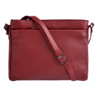 Ko�en� kabelka p�es rameno LB-206 tmav� �erven�, New bags leather