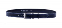 P�nsk� ko�en� opasek 02-2-B-M-60 �ern� nit b�l� + modr� velikost 110 cm, Penny Belts