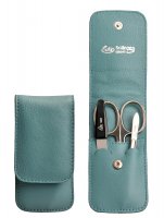 Cestovn� manik�ra v ko�en�m pouzd�e 9203 tyrkysov�, Erbe Solingen