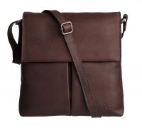 Ko�en� kabelka s dlouh�m popruhem p�es rameno LA-503 tmav� hn�d�, LederArt