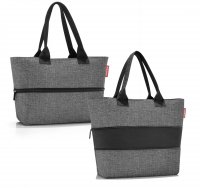 Elegantn� n�kupn� ta�ka na zip shopper e1 twist silver RJ7052, Reisenthel