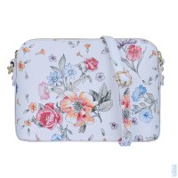 Mal� ko�en� crossbody kabelka 52321 b�l� s kv�ty, MAXFLY