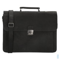 Ko�en� aktovka na notebook  z brou�en� k��e �ern� 17935-001 posledn� kus, Old West