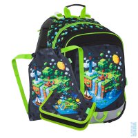 Mal� �koln� set pro prv���ky ALFA 26 B motiv Minecraft (batoh + pen�l + s��ek na t�locvik), Bagmaster