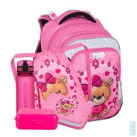 Velk� �koln� set pro prv���ky Lumi 24 H Medv�dek (batoh + pen�l + s��ek + lahev + box), Bagmaster